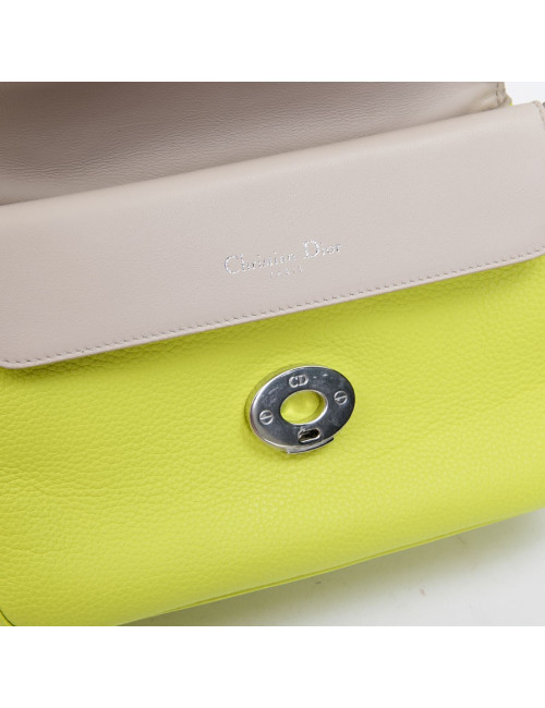 CHRISTIAN DIOR 'Be Dior' bag in acid green taurillon leather