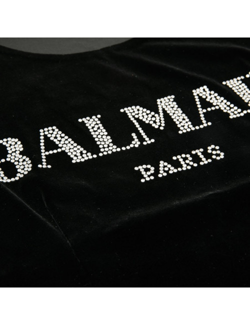 Pull BALMAIN en velours stretch noir
