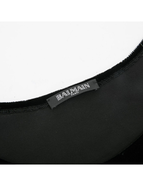 Pull BALMAIN en velours stretch noir