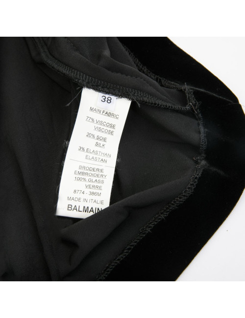 Pull BALMAIN en velours stretch noir
