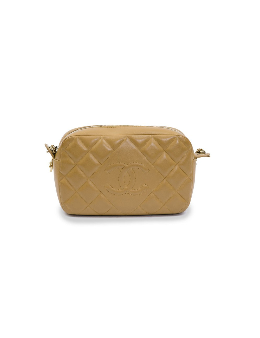 CHANEL camera bag in camel quilted leather