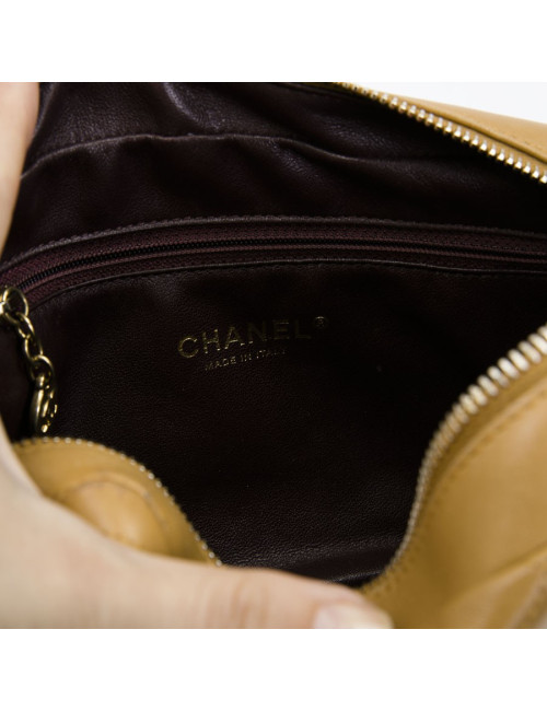 CHANEL camera bag in camel quilted leather