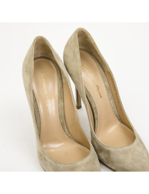 GIANVITO ROSSI high heels in beige suede size 37FR