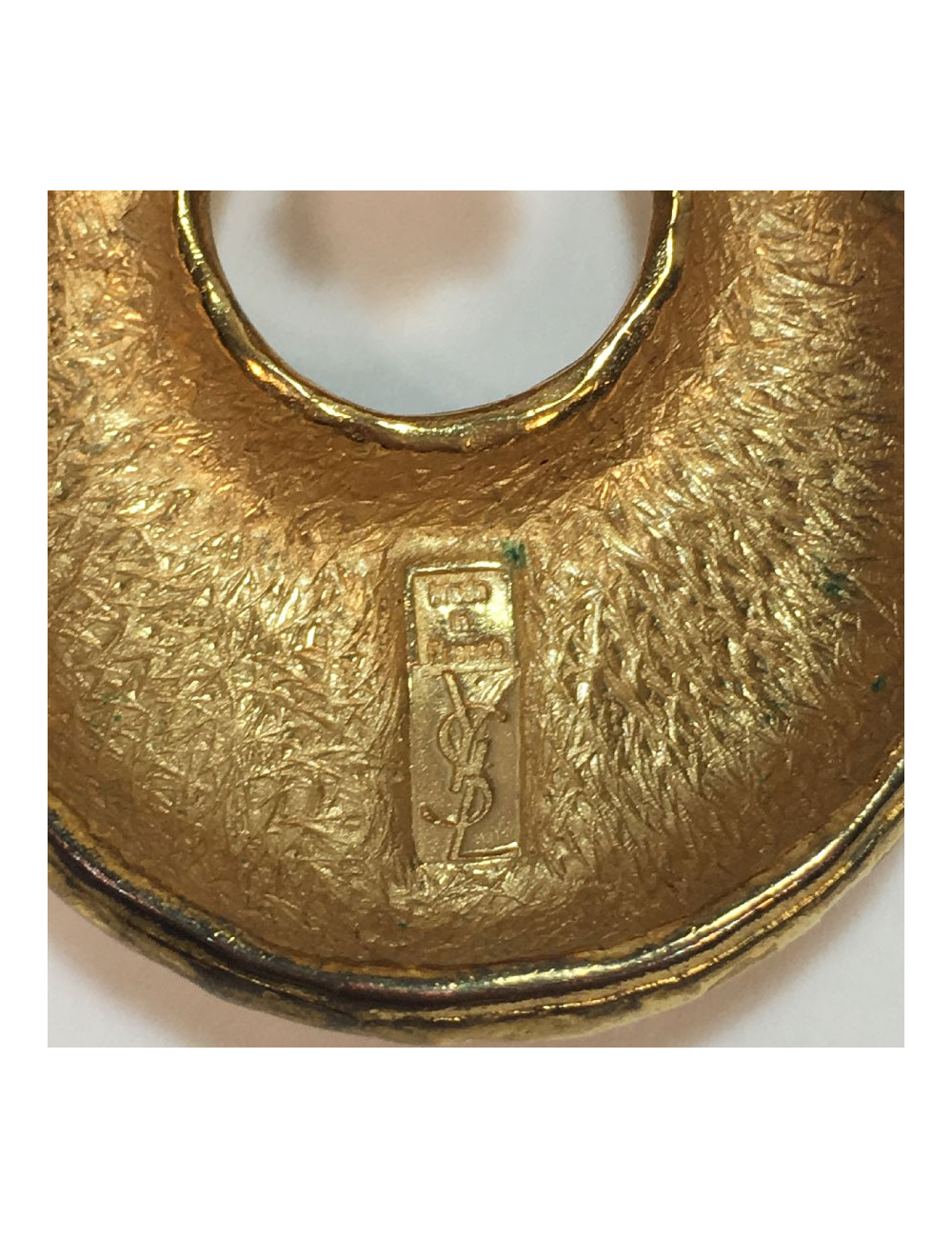 YSL YVES SAINT LAURENT vintage clip-on earrings in hammered gilded metal