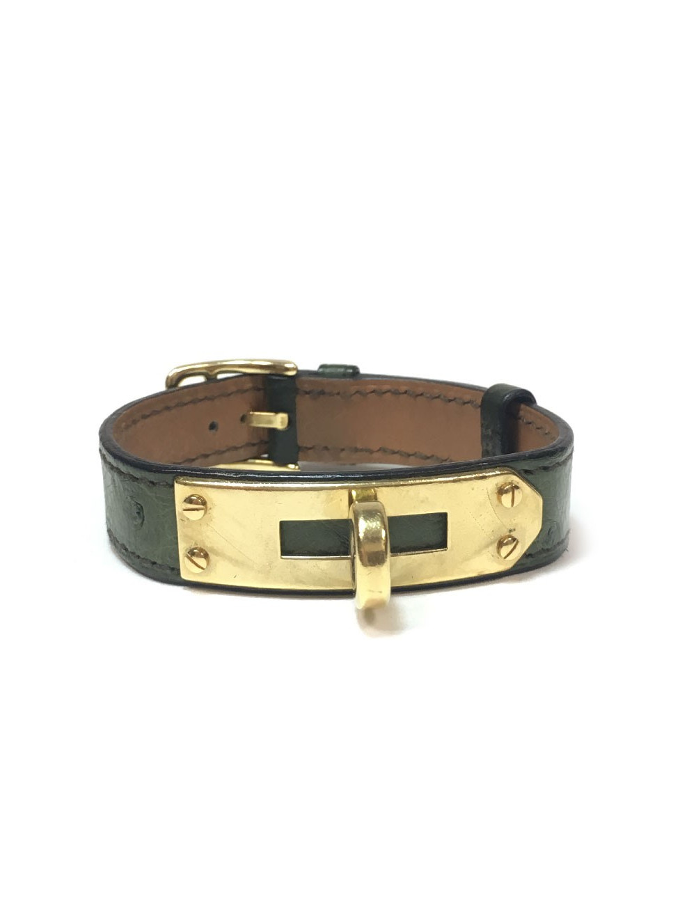 Bracelet Kelly HERMES autruche vert