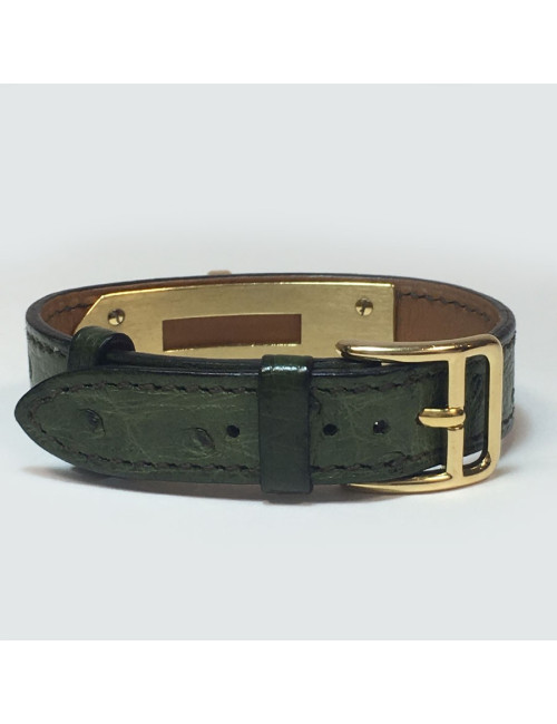 Bracelet Kelly HERMES autruche vert