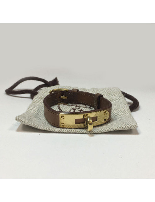 Bracelet Kelly HERMES cuir beige
