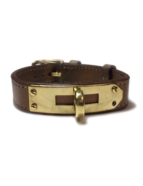 Bracelet Kelly HERMES cuir beige