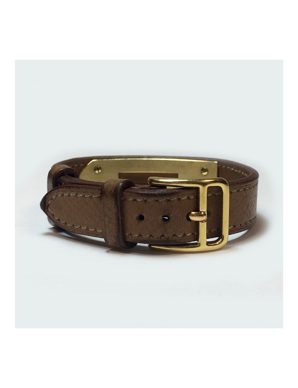 Bracelet Kelly HERMES cuir beige