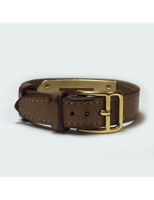 Bracelet Kelly HERMES cuir beige