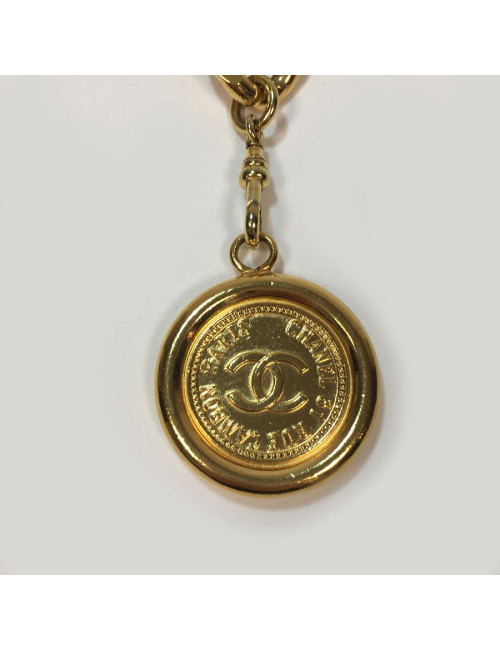 CHANEL vintage chain belt in gilt metal