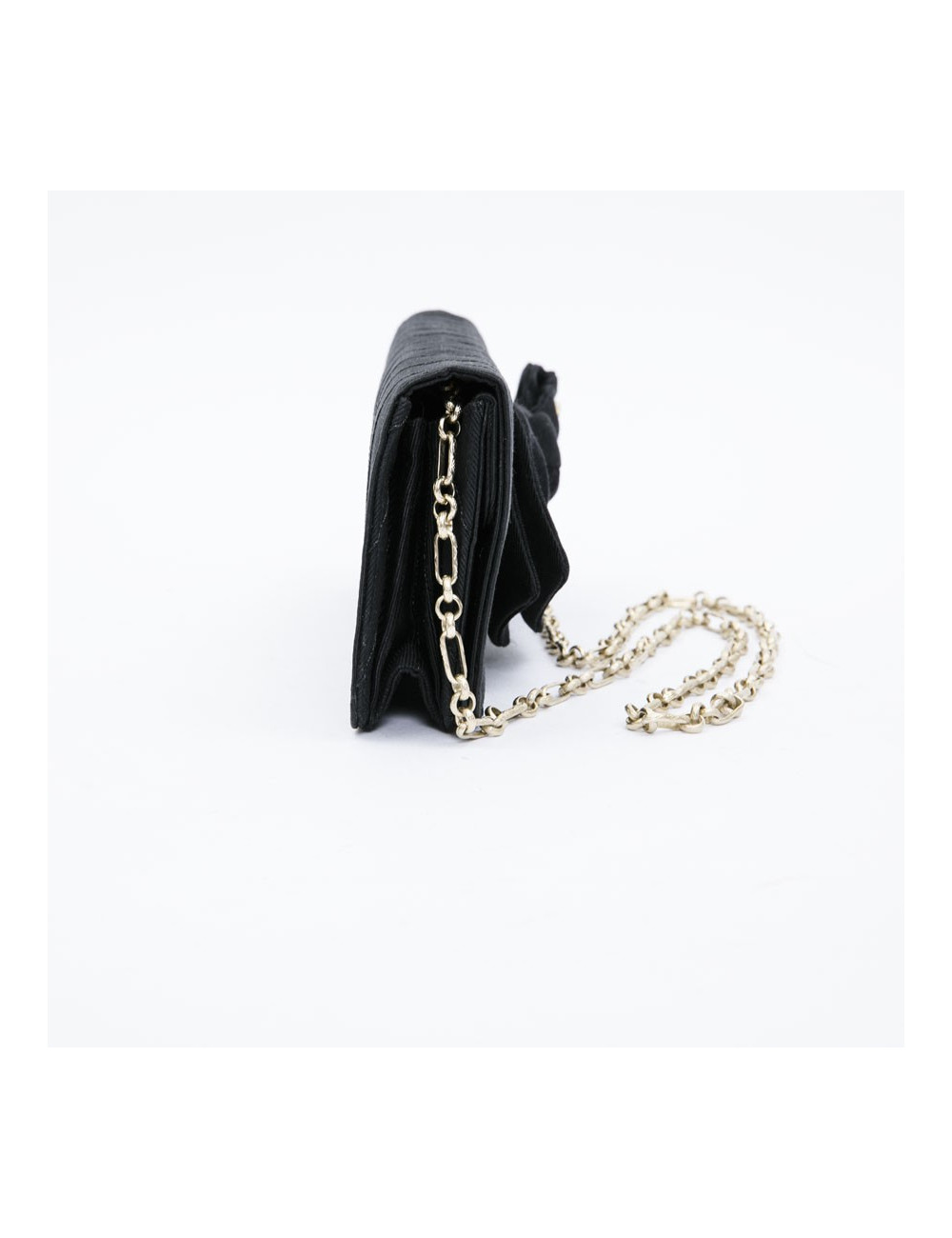 CHANEL evening clutch in black fabric 