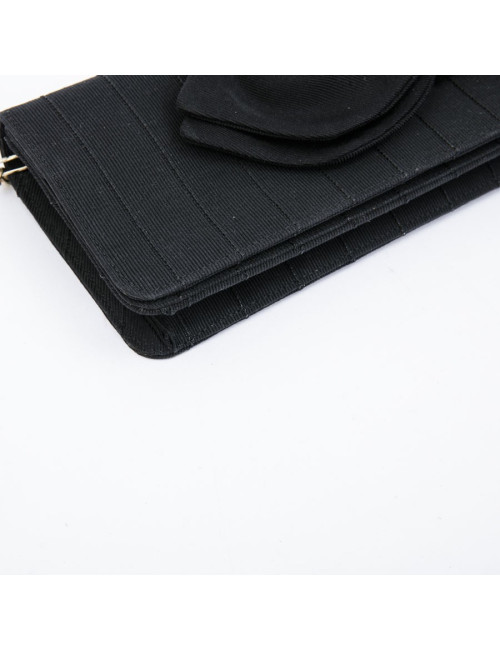 CHANEL evening clutch in black fabric 