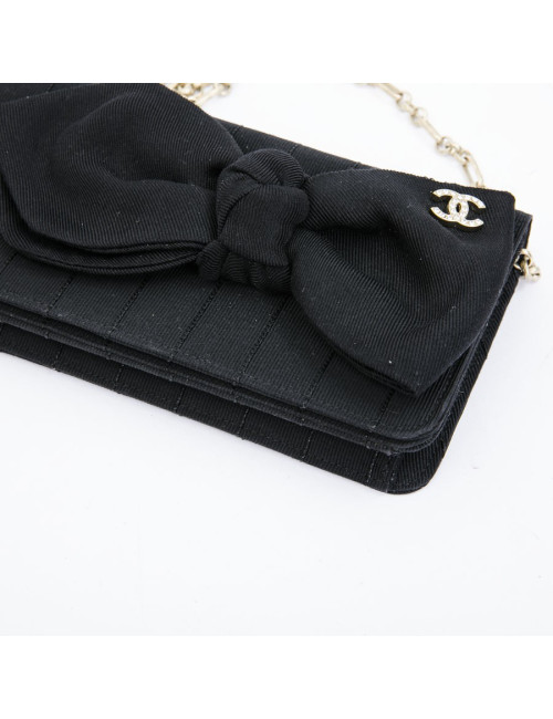 CHANEL evening clutch in black fabric 