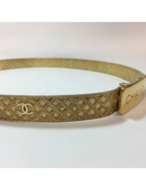 CHANEL Vintage belt in gilt metal mesh