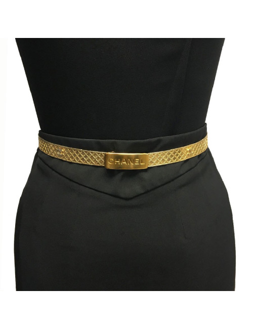 CHANEL Vintage belt in gilt metal mesh