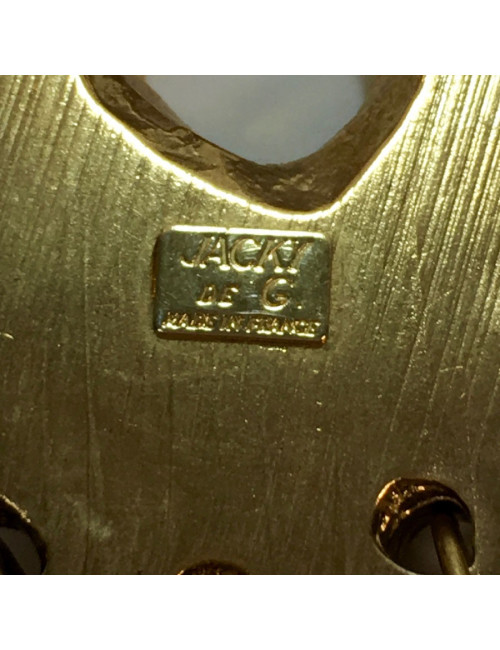 Boucles d'oreille clips JACKY DE G en métal doré, strass et perles