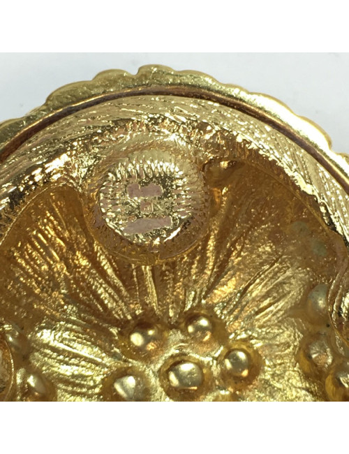 YSL SAINT LAURENT Vintage clip-on earrings in gilt metal and rhinestones