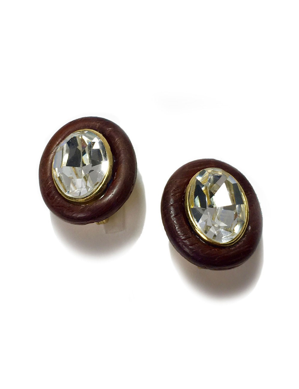 Boucles d'oreilles clips YVES SAINT LAURENT strass