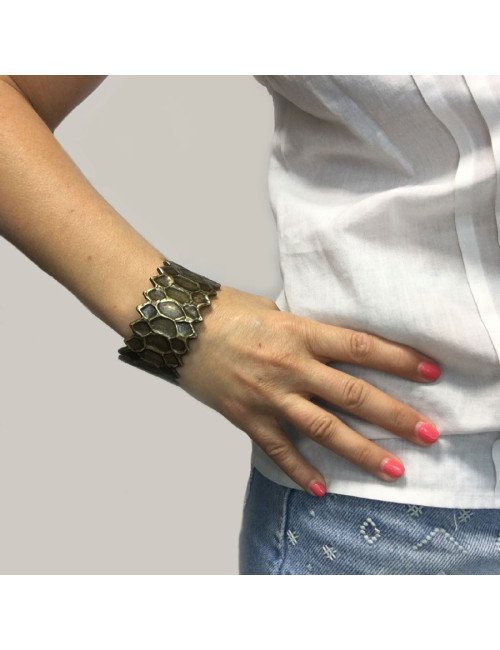 YVES SAINT LAURENT vintage cuff bracelet in bronze metal