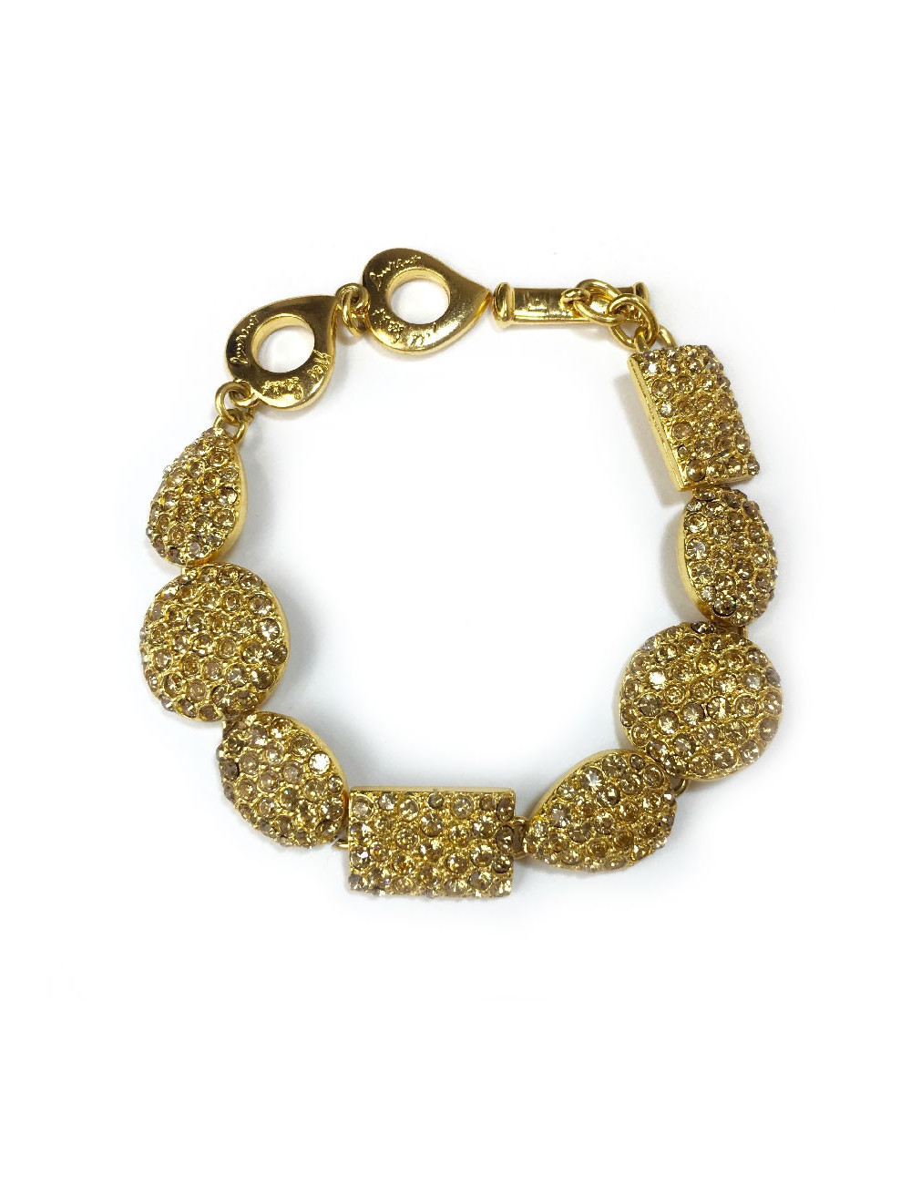 Bracelet YVES SAINT LAURENT strass champagne vintage 