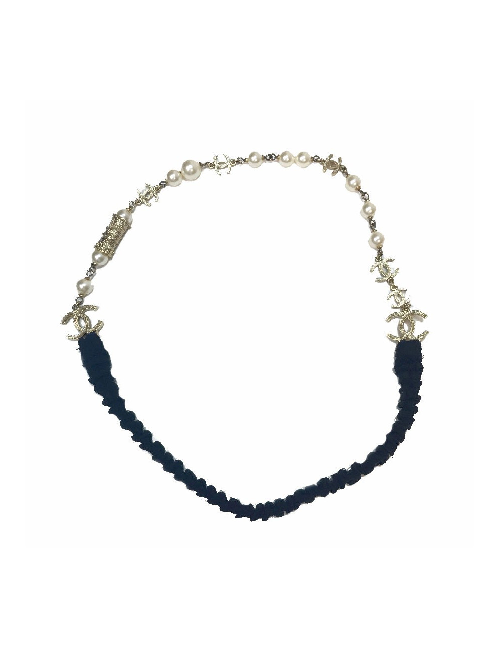 Bijou de tête CHANEL perles et métal doré