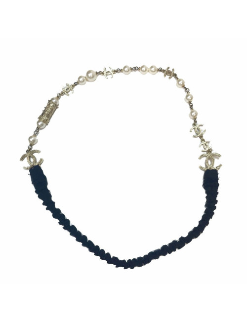 Bijou de tête CHANEL perles et métal doré