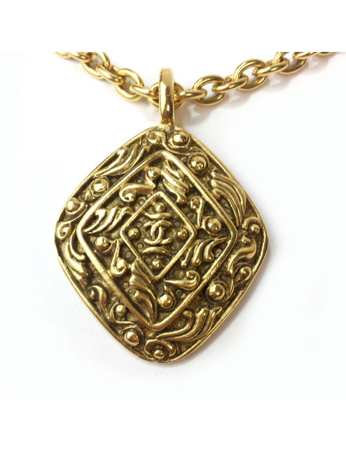 Sautoir CHANEL vintage en métal doré