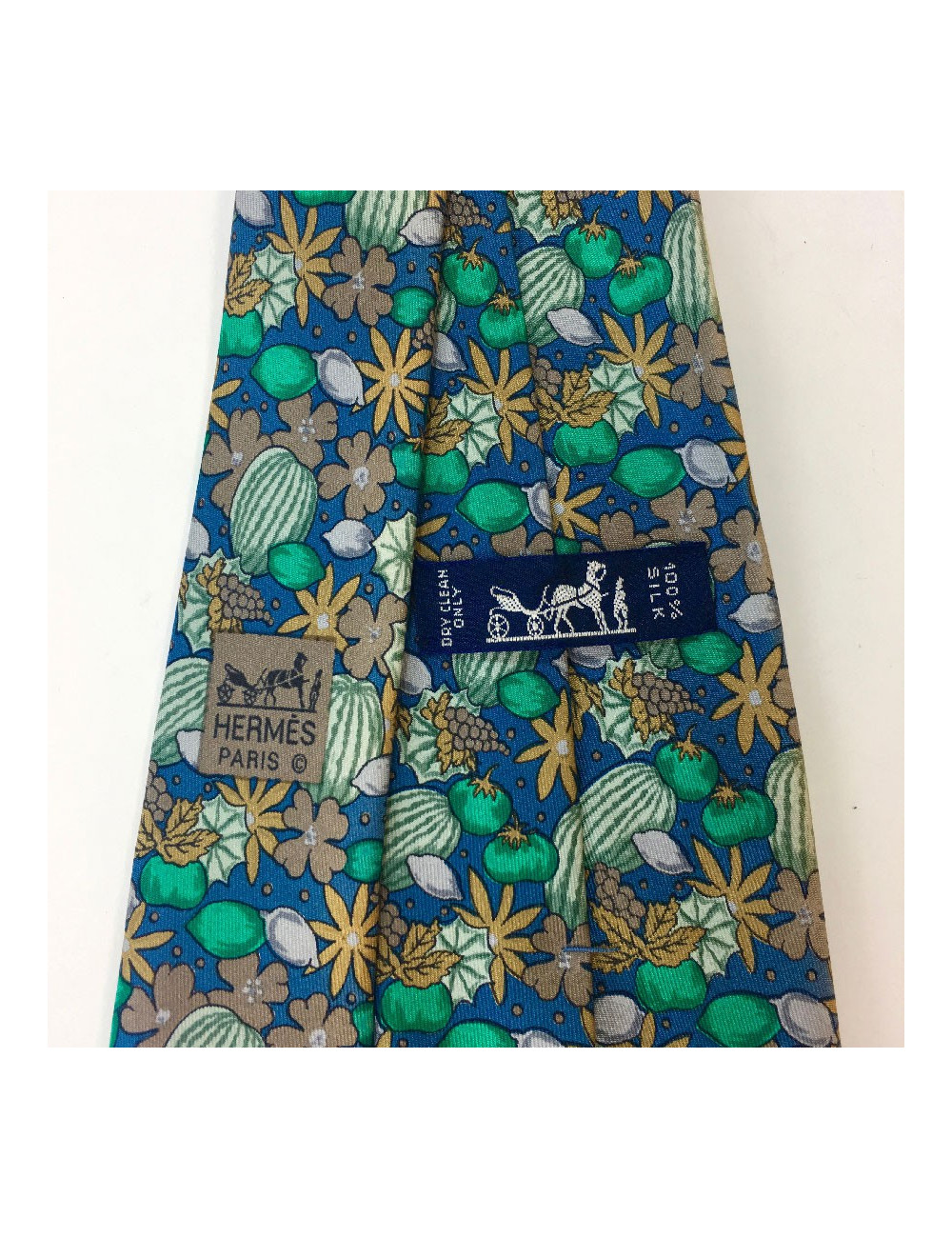 Cravate HERMÈS en soie motif pastèque