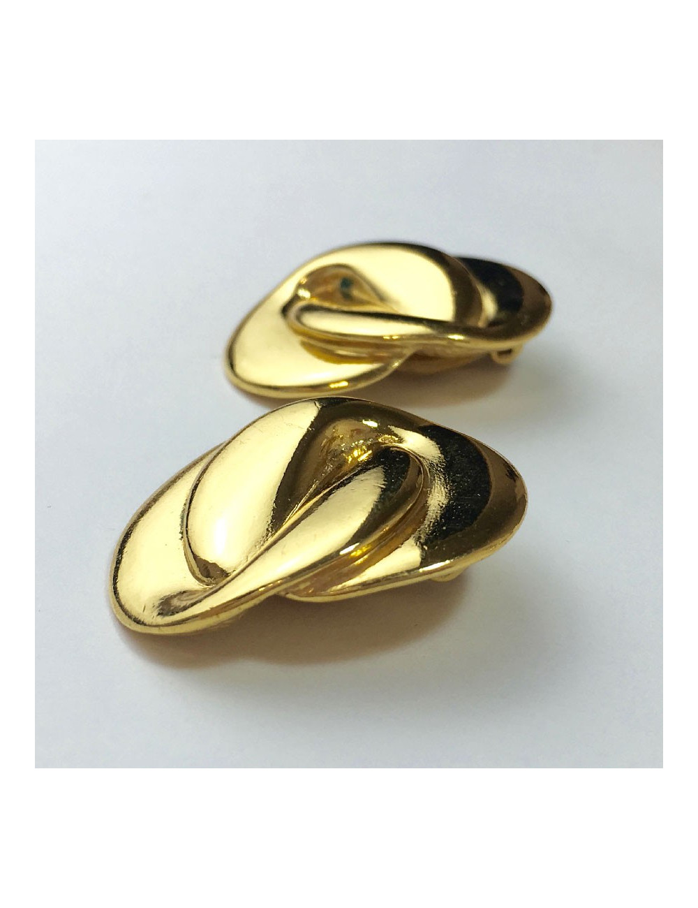 Boucles d'oreille clips YSL SAINT LAURENT Vintage dorés