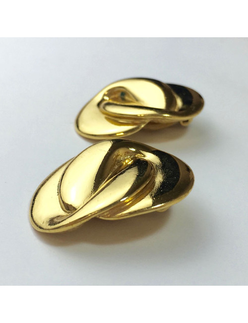 Boucles d'oreille clips YSL SAINT LAURENT Vintage dorés