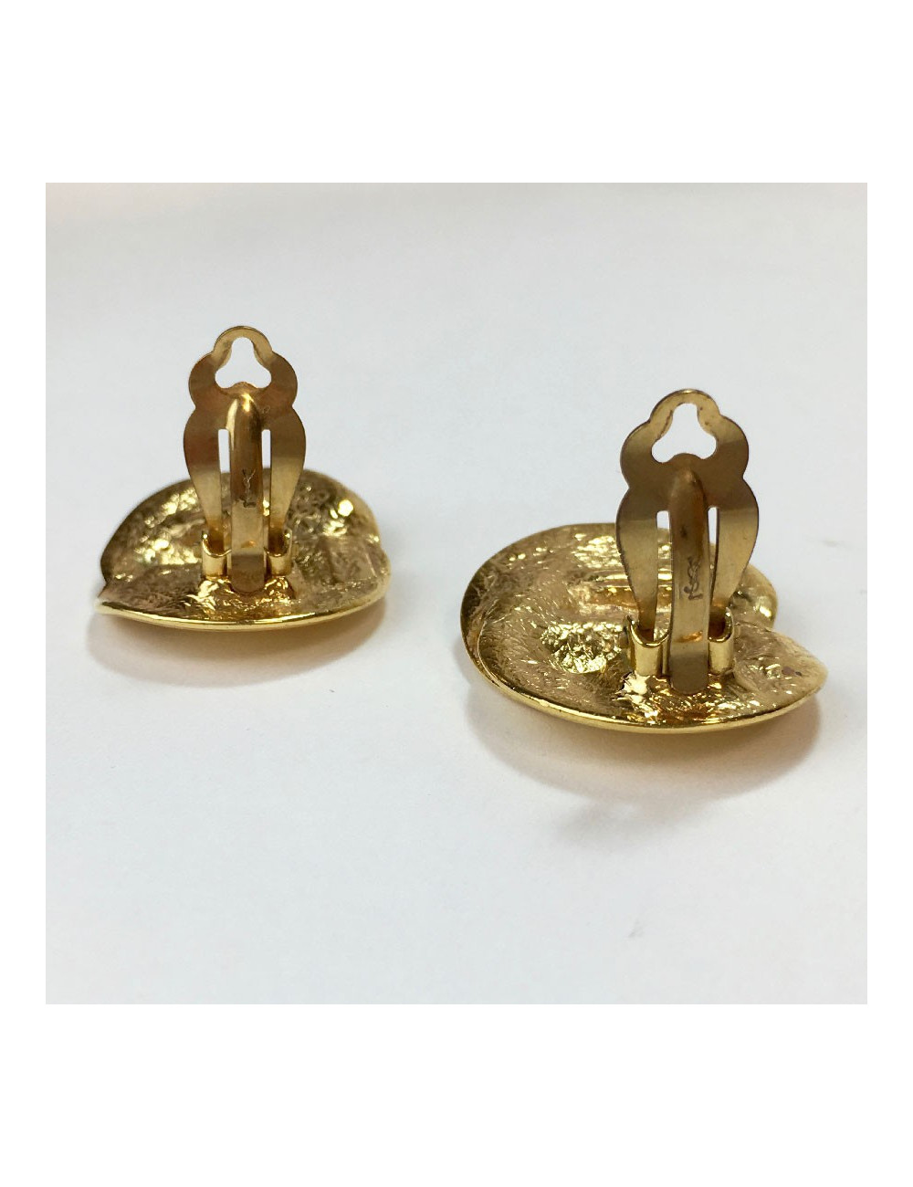 Boucles d'oreille clips YSL SAINT LAURENT Vintage dorés