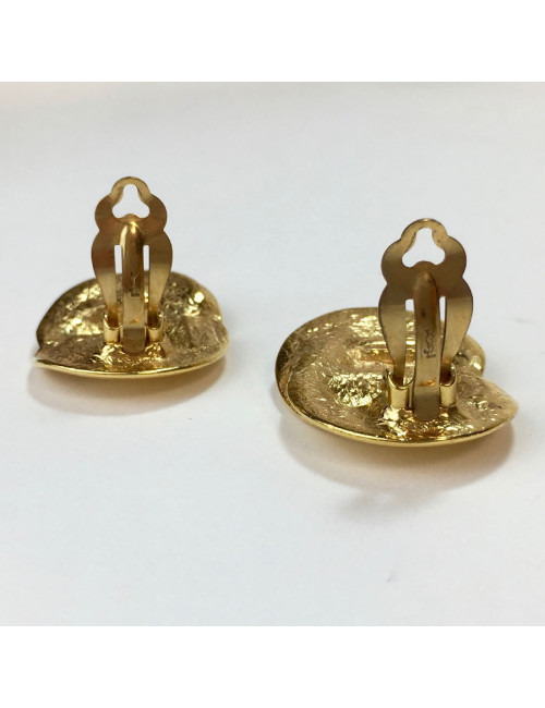Boucles d'oreille clips YSL SAINT LAURENT Vintage dorés
