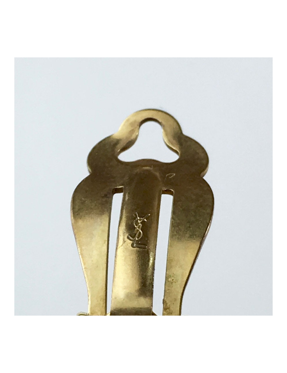 Boucles d'oreille clips YSL SAINT LAURENT Vintage dorés