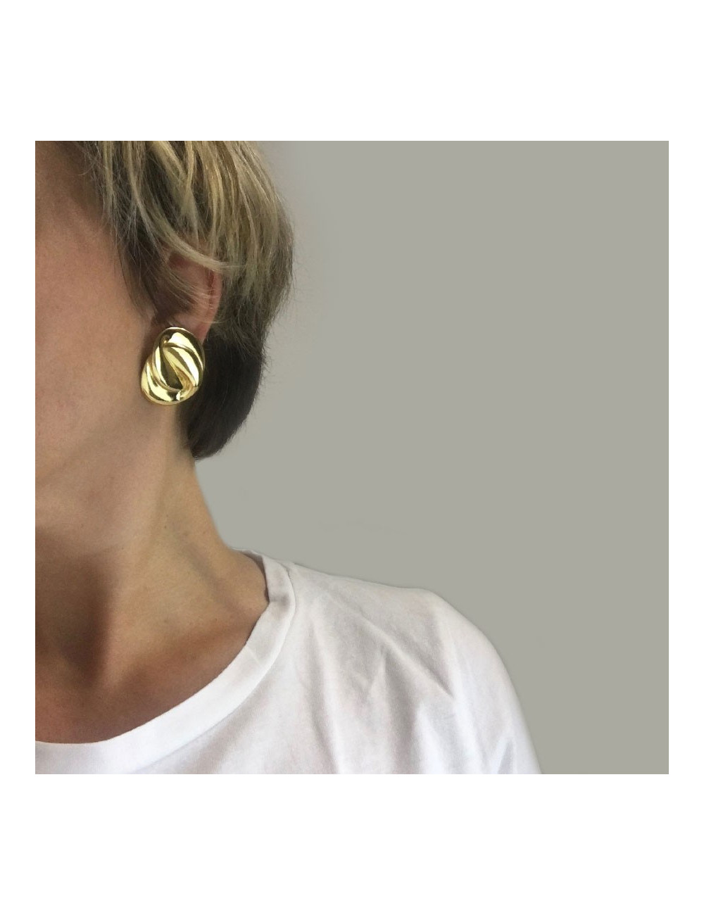 Boucles d'oreille clips YSL SAINT LAURENT Vintage dorés