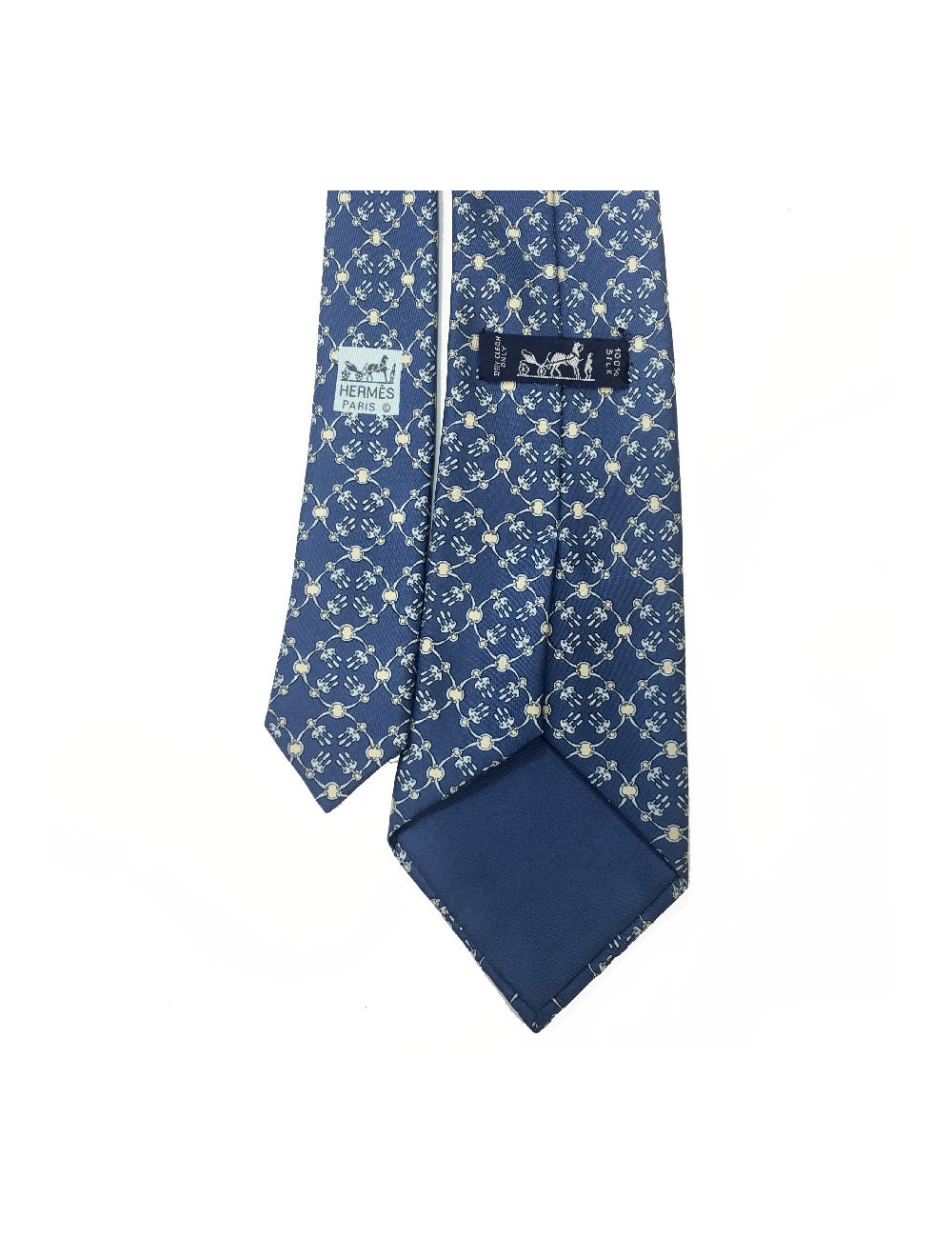 Cravate HERMÈS soie bleue 