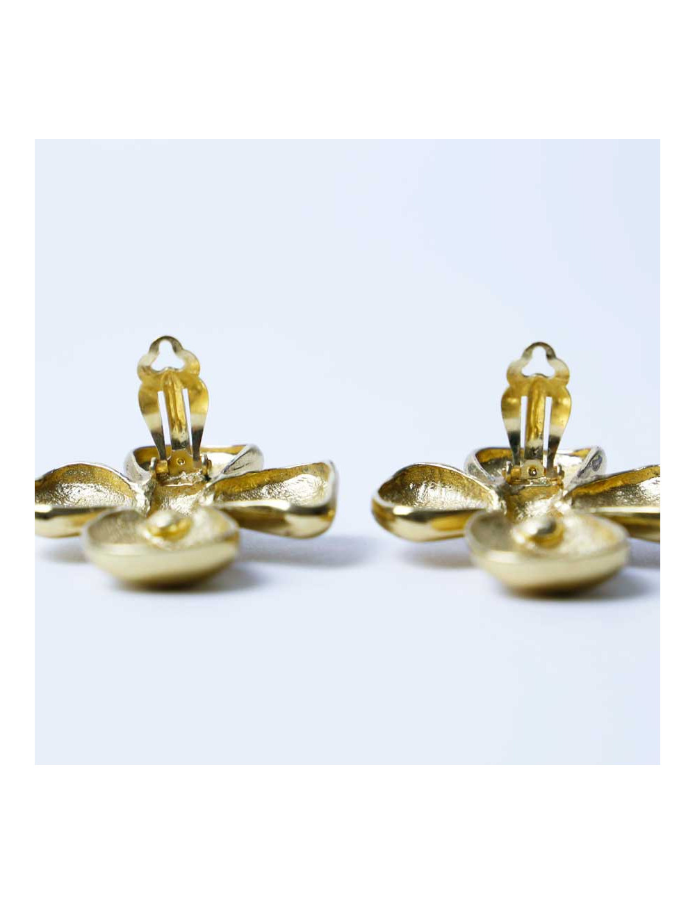 Boucles d'oreilles Clips YVES SAINT LAURENT trefles vintage