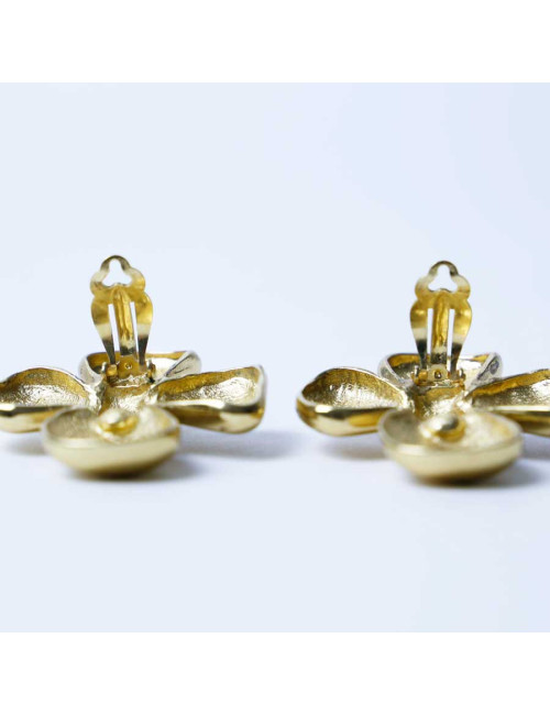 Boucles d'oreilles Clips YVES SAINT LAURENT trefles vintage
