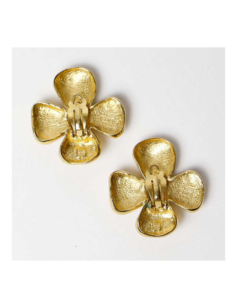 Boucles d'oreilles Clips YVES SAINT LAURENT trefles vintage