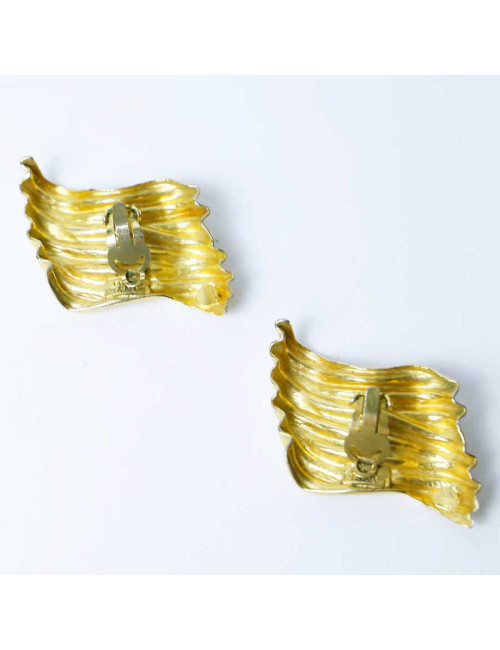 Boucles d'oreilles Clips LANVIN vintage dorés