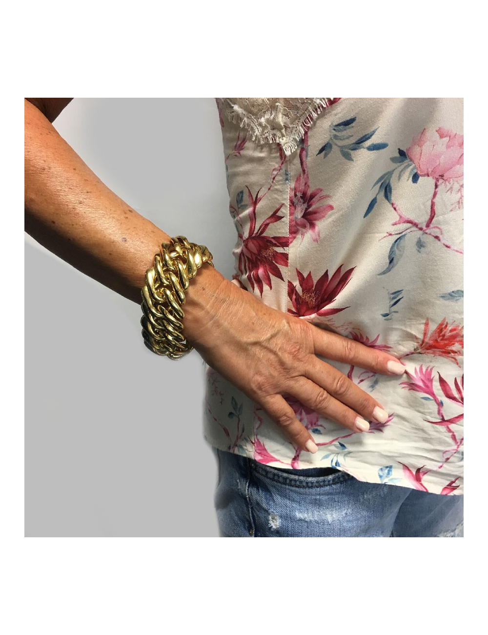 Bracelet YVES SAINT LAURENT gourmette doré