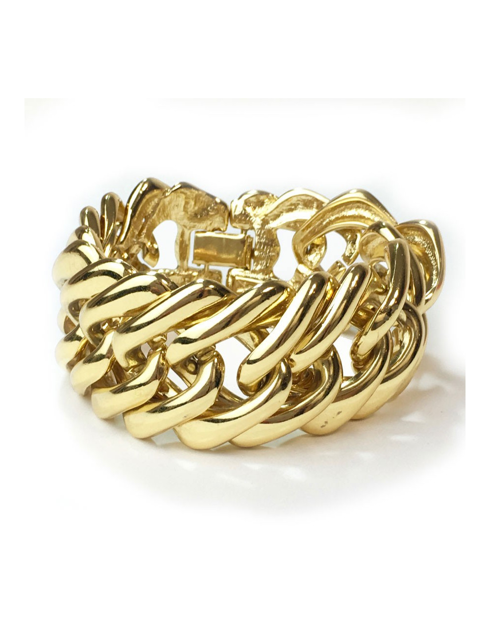 YSL YVES SAINT LAURENT vintage chain bracelet in gilt metal