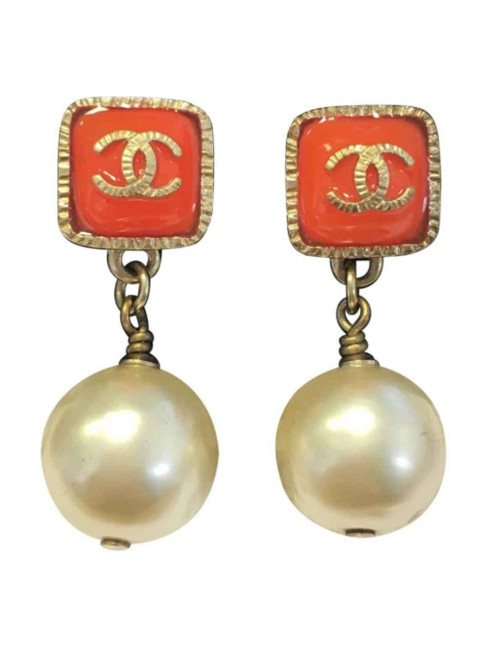 Boucles d'oreille clous CHANEL pendantes 