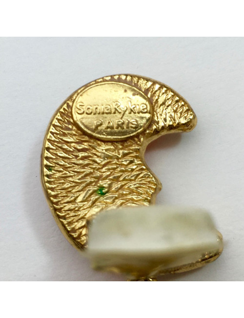 Boucles d'oreille clips pendants SONIA RYKIEL lune