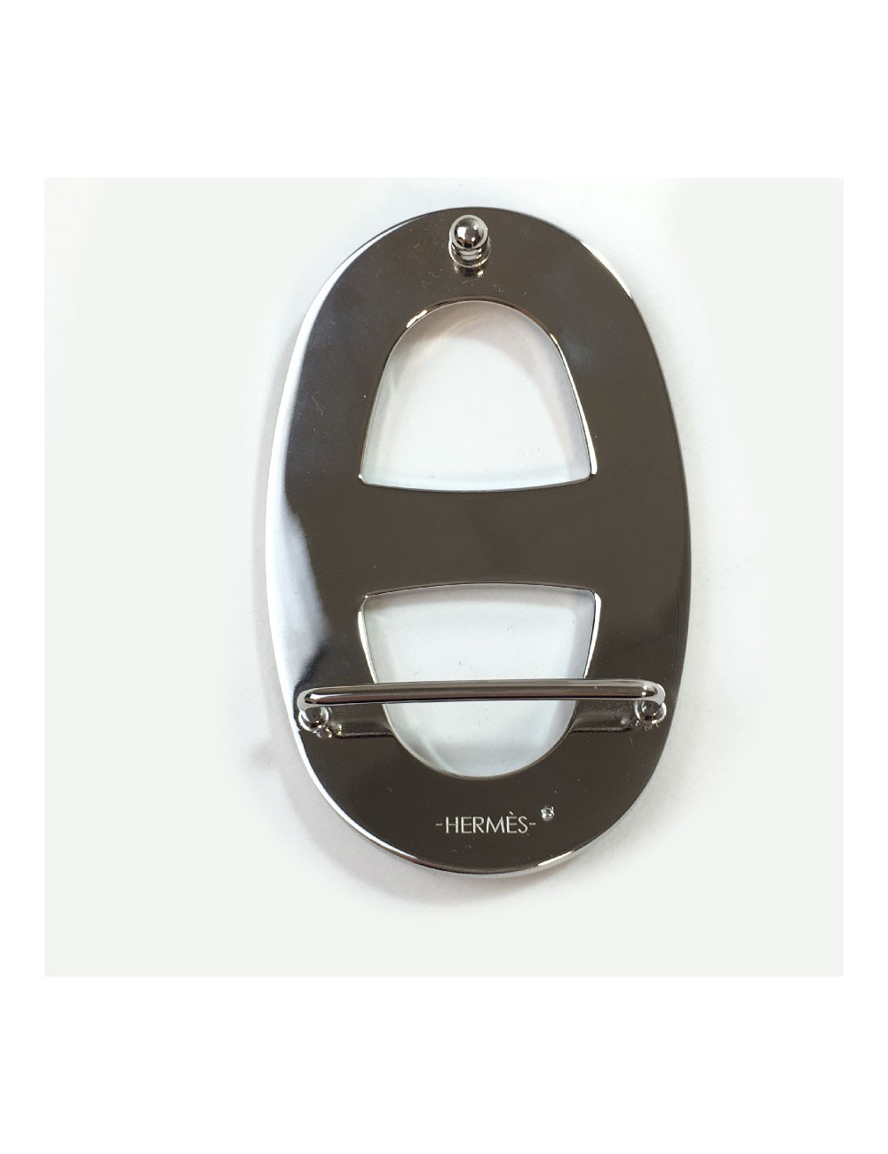 Boucle HERMES chaine d'ancre émaillée noire