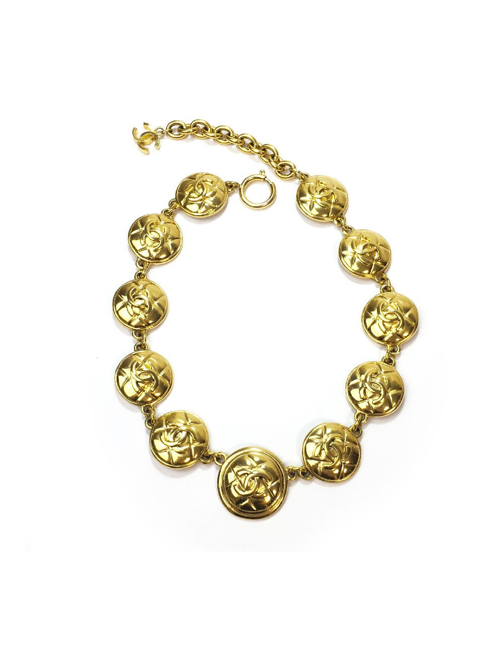 Collier CHANEL doré Vintage