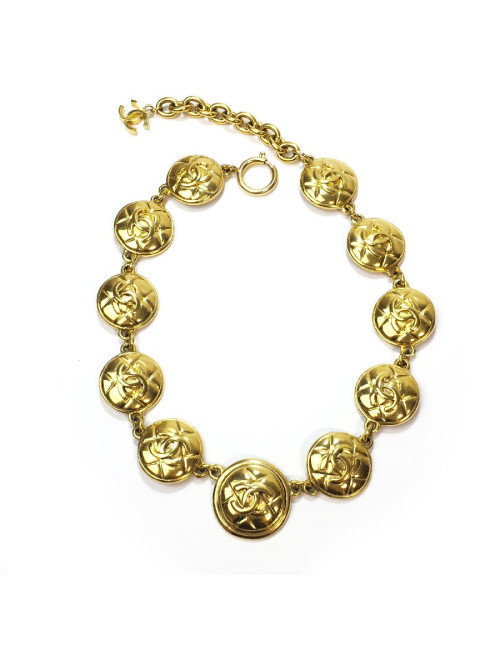 Collier CHANEL doré Vintage