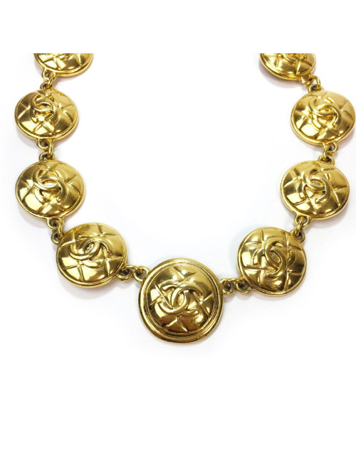 CHANEL vintage necklace in gilt metal