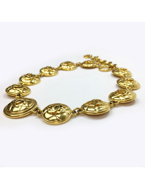 CHANEL vintage necklace in gilt metal