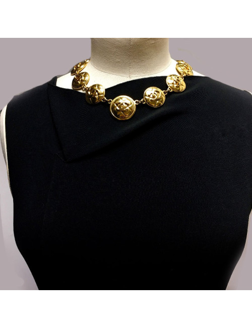 Collier CHANEL doré Vintage